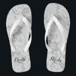 Bride Thongs<br><div class="desc">Bride Wedding Lace The beach is calling, and these flips flops are your answer! Pay ode to the summer and free your toes. Live, work and play with your feet exposed. Life really is a beach. Thong style, easy slip-on design. 100% rubber makes sandals both heavyweight and durable. Cushioned footbed...</div>