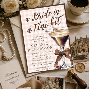 Bride Tini Bit Bow Espresso Martini Bridal Shower Invitation