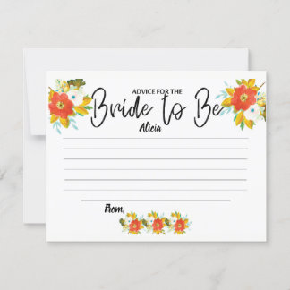 Bride to Be Advice Cards Bridal Shower Games