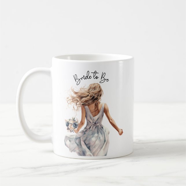 Bride To Be Beautiful Bride Watercolor Art Coffee Mug (Left)