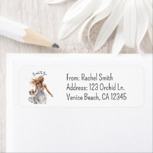 Bride To Be Beautiful Bride Watercolor Art Return Address Label