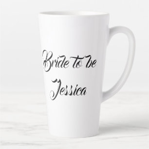 Bride to be Black Elegant Script Gifts Weddings Latte Mug