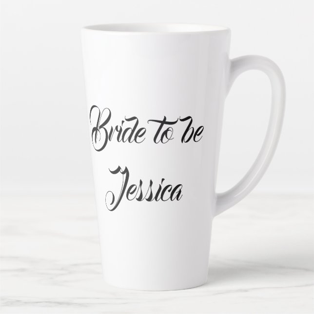 Bride to be Black Elegant Script Gifts Weddings Latte Mug (Right)