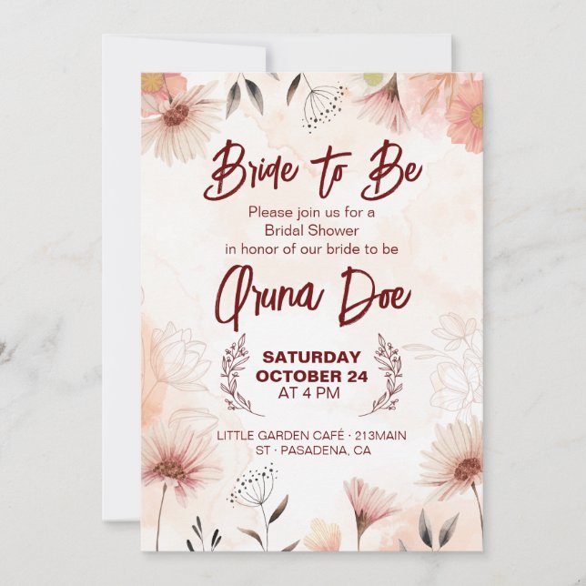 Bride to be blessing invitation (Front)
