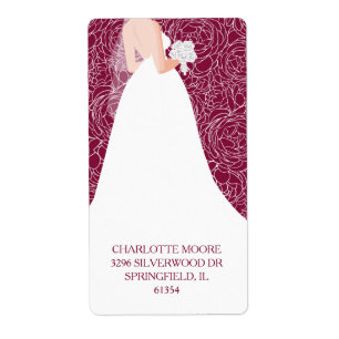 Bride to Be Bridal Shower Cranberry Return Address