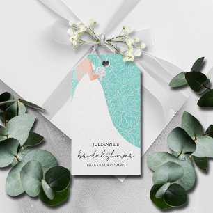 Bride to Be Bridal Shower Turquoise Favor Gift Tags