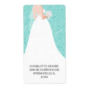 Bride to Be Bridal Shower Turquoise Return Address