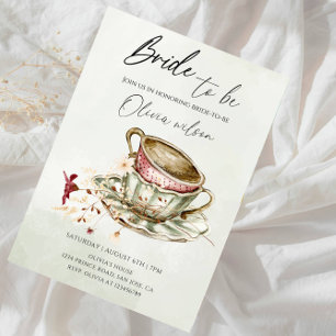 Bride-to-Be Bridal Shower - Two Cups of Tea Theme Invitation