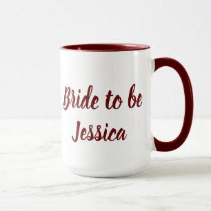 Bride to be Burgundy Elegant Script Gifts Weddings Mug