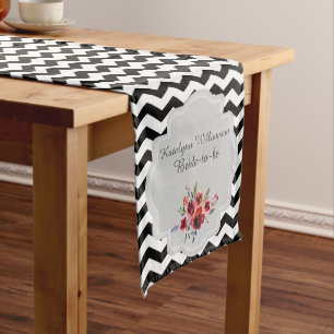 Bride To Be Chevron Personalised Table Runner