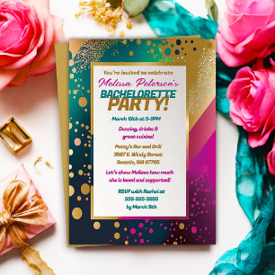 Bride to Be Chic Confetti Bachelorette Party Invitation