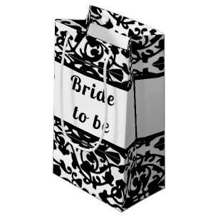 Bride to be decorative stamp damask small gift bag