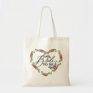 Bride To Be - Floral Heart Border Tote Bag