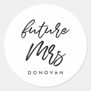 Bride to be Future Mrs Classic Round Sticker