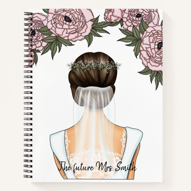 Bride to Be - Future Mrs. Notebook (Brunett Bride) (Front)
