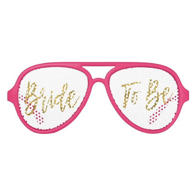 Bride To Be Gold Foil Party Sunglasses (Front)