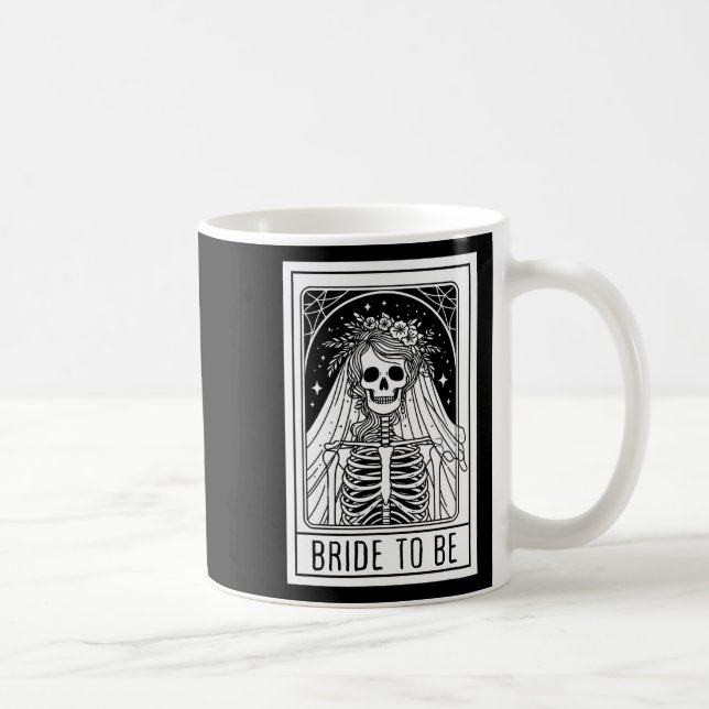 Bride To Be Gothic Skeleton Tarot Card Bachelorett Coffee Mug (Right)