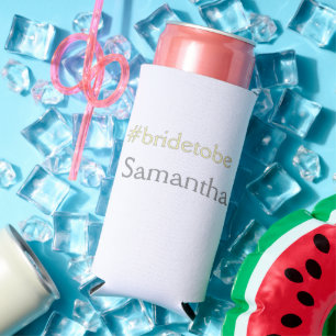 bride to be hashtag bachelorette party bridal show seltzer can cooler