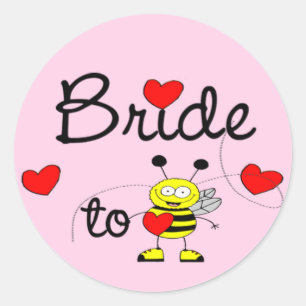 Bride to Be / HEART HAPPY BEE Classic Round Sticker
