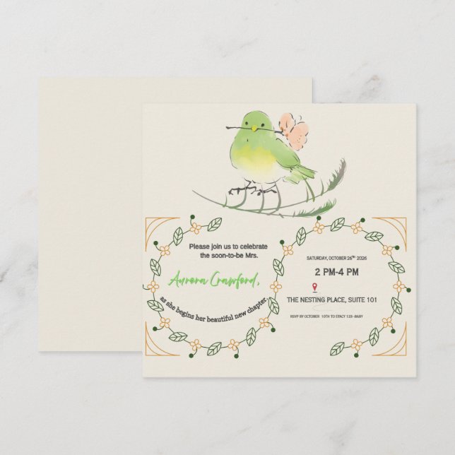 Bride to Be Invitation | Customisable Floral Brida (Front/Back)