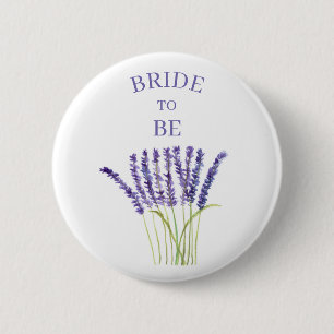 Bride to be Lavender Herb watercolor Floral 6 Cm Round Badge