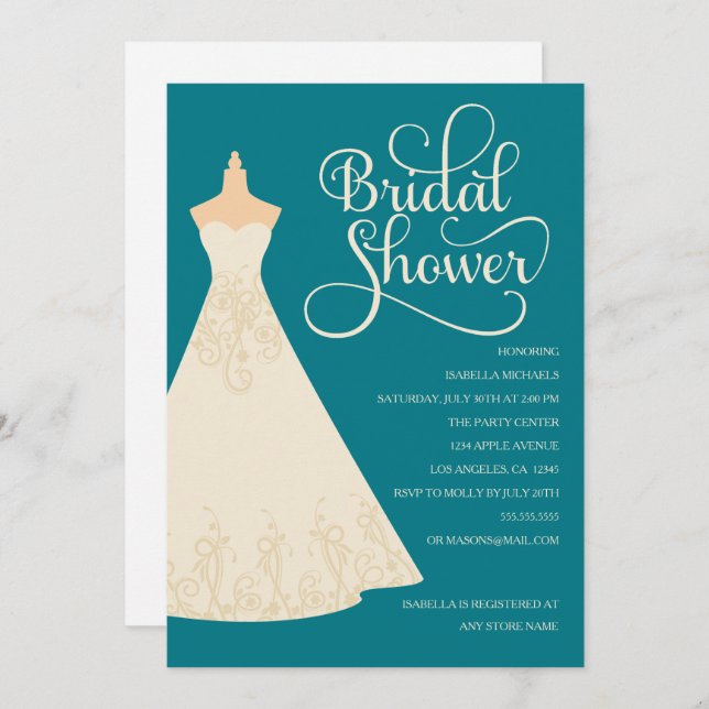Bride To Be - Light Skin | Choose Background Colou Invitation (Front/Back)