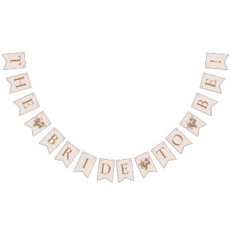 Bride To Be Modern Floral Wildflower Bunting