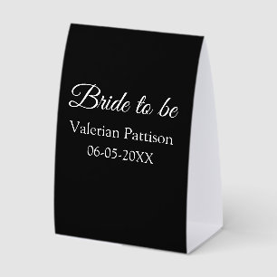 Bride to be name date black white bridal shower we