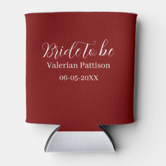 Bride to be name date mauve white bridal shower we can cooler