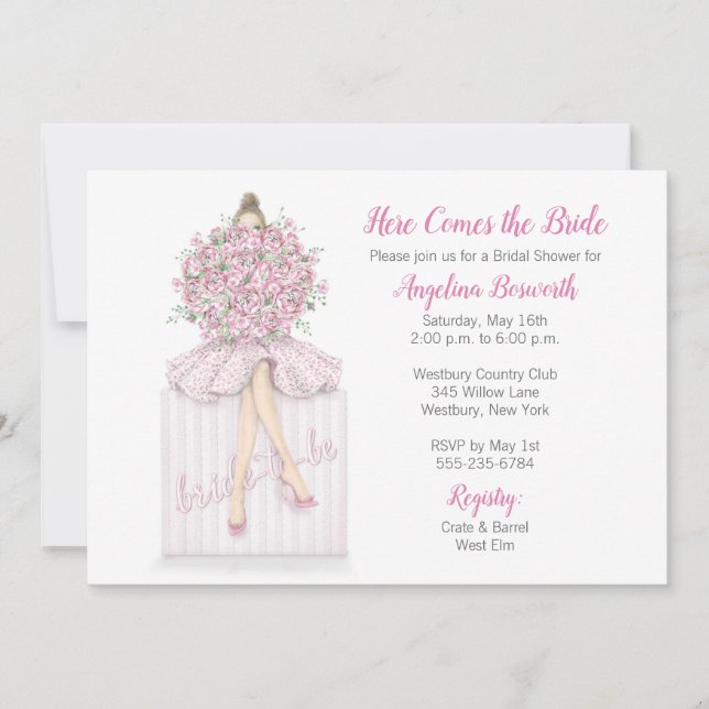 Bride-to-be On Gift Bridal Shower Invitation (Front)