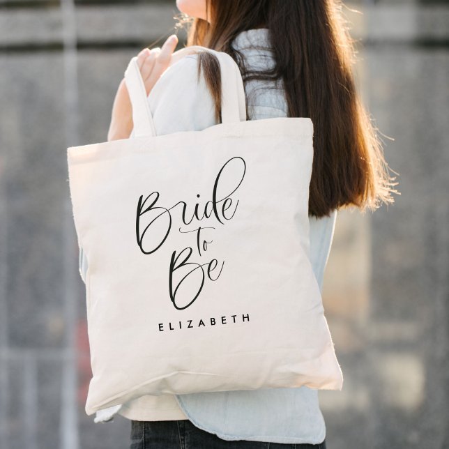 Bride to Be Simple Wedding Calligraphy Tote Bag (Creator Uploaded)