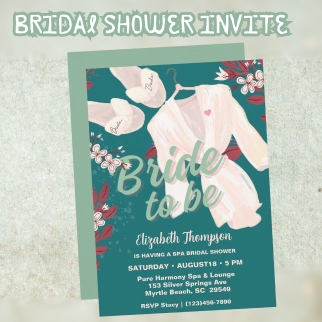  Bride to Be Spa Bridal Shower Invitation (Creator Uploaded)