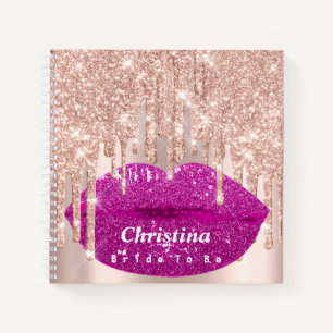 Bride To Be Sweet 16th Pink Princess Makeup Lips Notebook
