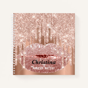 Bride To Be Sweet 16th Rose Princess Makeup Lips Notebook
