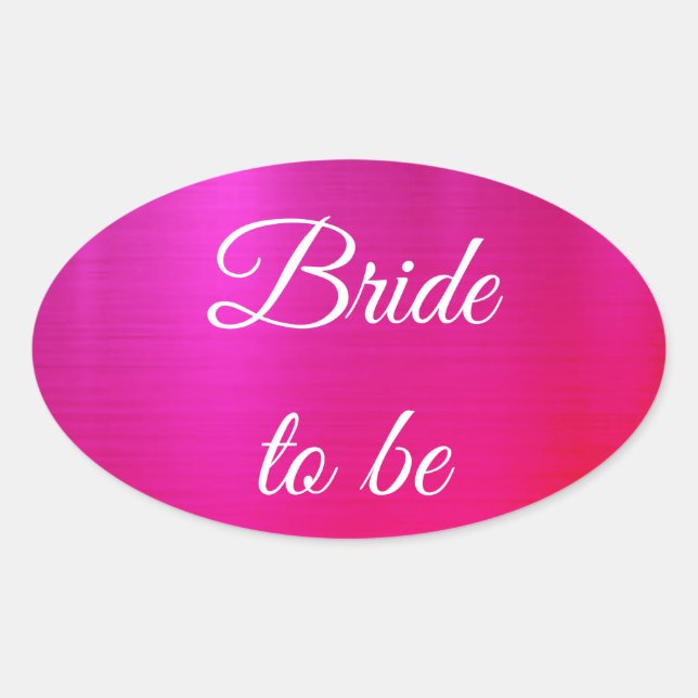 Bride to be Two-Toned Colour Oval Sticker (Front)