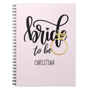 Bride to Be Wedding Bachelorette Bridal Shower Notebook
