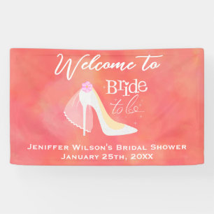 Bride To Be Wedding Bridal Shower Pink Blush Banner