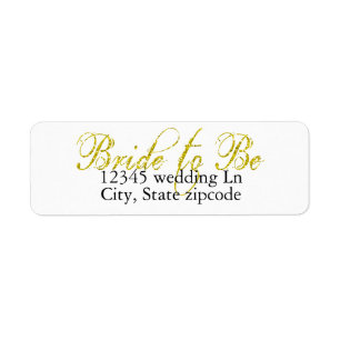 Bride to be wedding marriage bridal return address label