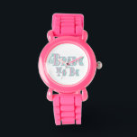 Bride To Be With Veil, Pink and Teal Type Watch<br><div class="desc">Bride To Be With Veil,  Pink and Teal Type</div>