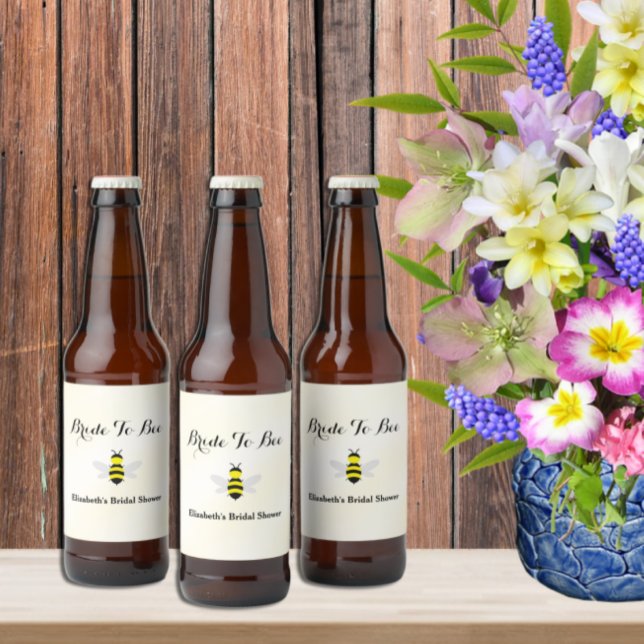 Bride To Bee Bridal Shower Beer Bottle Label (Creator Uploaded)