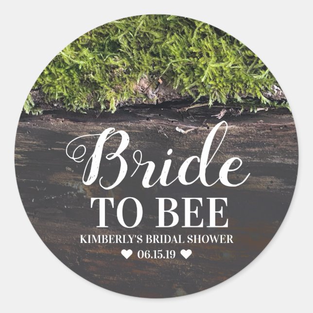Bride To Bee Bridal Shower Classic Round Sticker (Front)