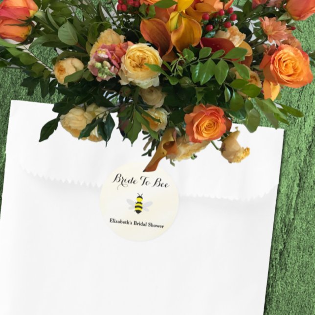 Bride To Bee Bridal Shower Classic Round Sticker (Creator Uploaded)