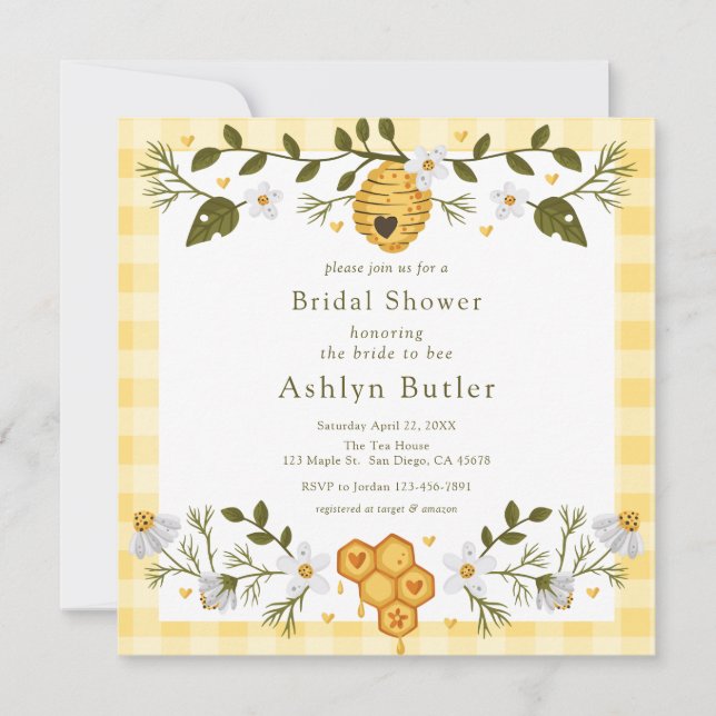 Bride to Bee Bridal Shower Invitation (Front)