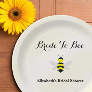 Bride To Bee Bridal Shower Paper Plate