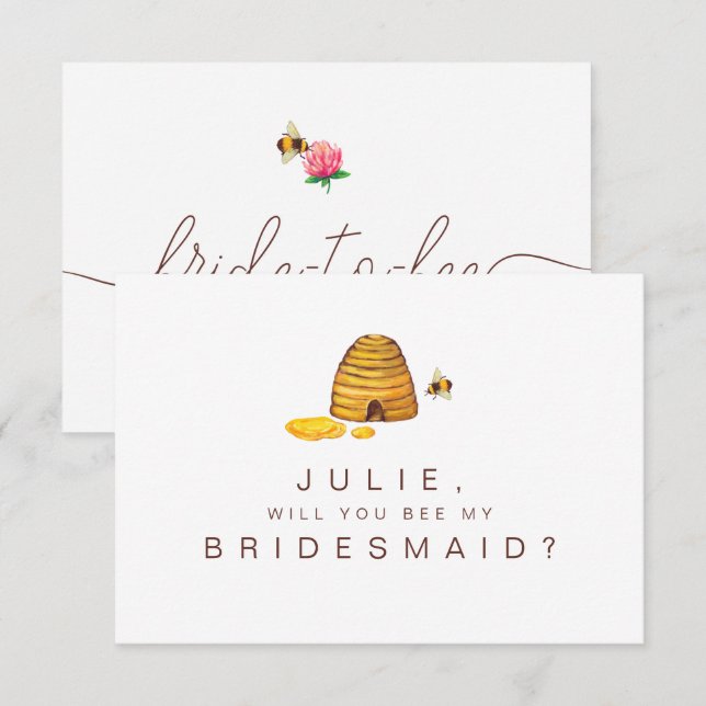 Bride to Bee Bridesmaid Card (Front/Back)