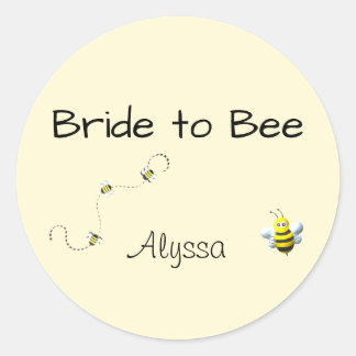 Bride to Bee Custom with Bumblebee Classic Round Sticker