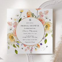 Bride to BEE Floral Bridal Shower Invitation