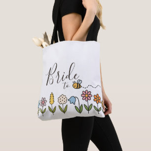 Bride to Bee Flowers Personalised Gift Tote Bag