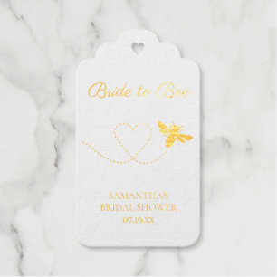 Bride to Bee   Foiled Bridal Shower Favour Tags