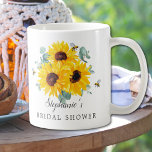 Bride To Bee Honeycomb Sunflower Bridal Shower  Coffee Mug<br><div class="desc">This bridal shower mug features a watercolor floral design with sunflowers,  eucalyptus leaves,  honey bees and honeycomb. Personalise the text with the bride's name.  Matching bridal shower party supplies also available.</div>